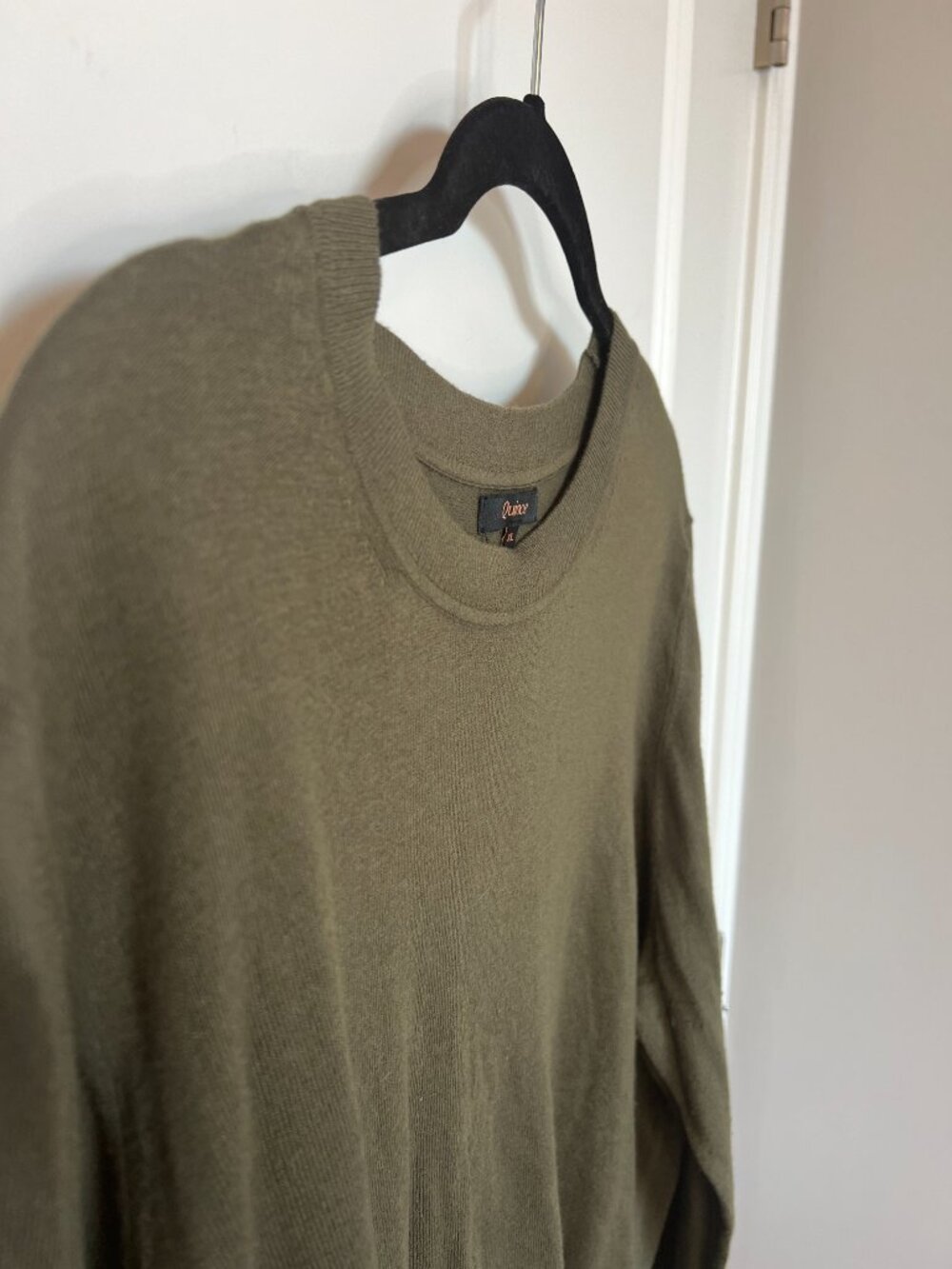 Quince XL Lightweight Cotton Cashmere Crew Sweater, Green - Picture 4 of 9
